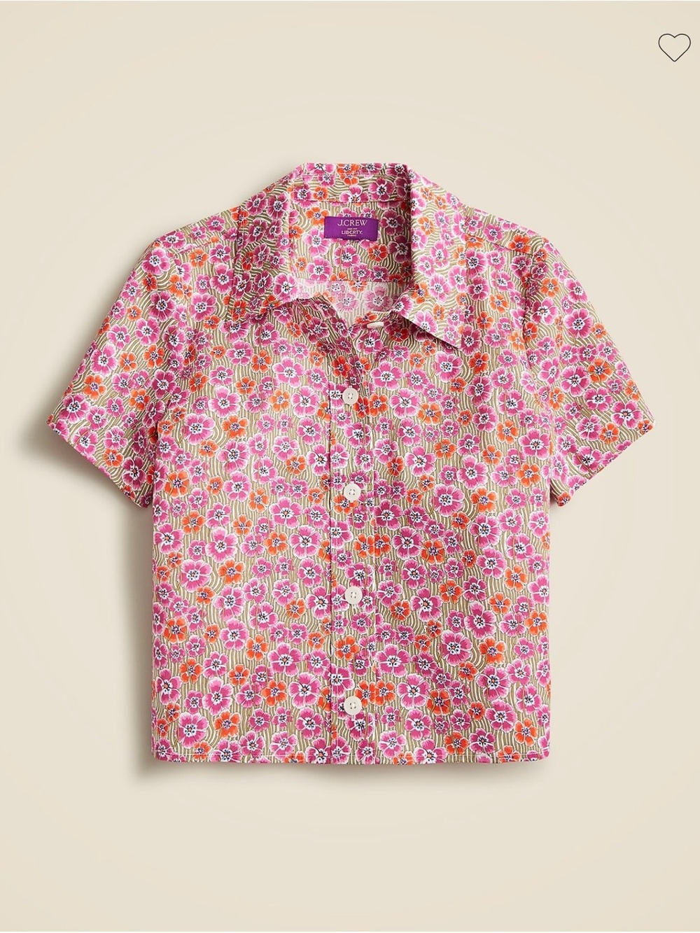 NWT J.Crew Liberty Fabric Ellie Cropped Gamine Shirt Size 8 Factory Sealed